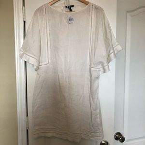 Ralph Lauren 100% linen white dress with slip